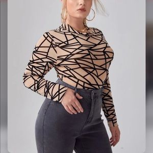 Plus Geo Print Tee Bodysuit